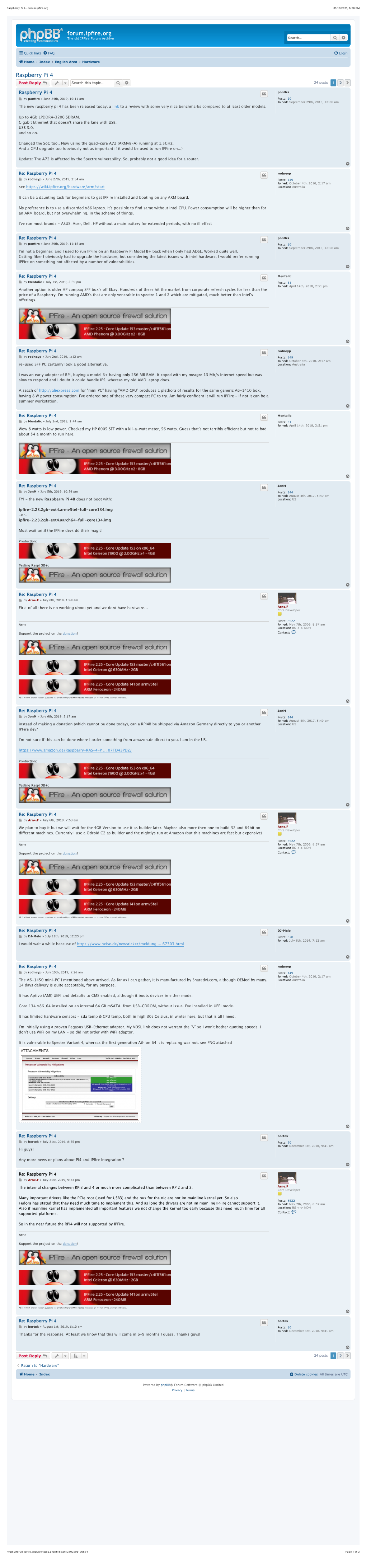 Raspberry Pi 4 - Forum.Ipfire.Org 01/15/2021, 6:56 PM