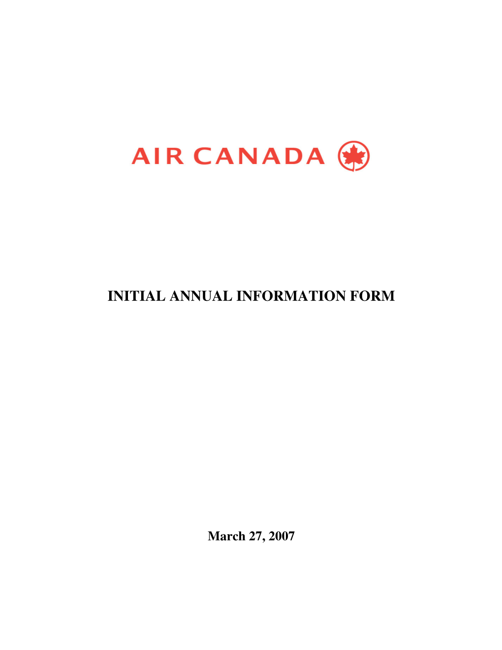 Initial Annual Information Form