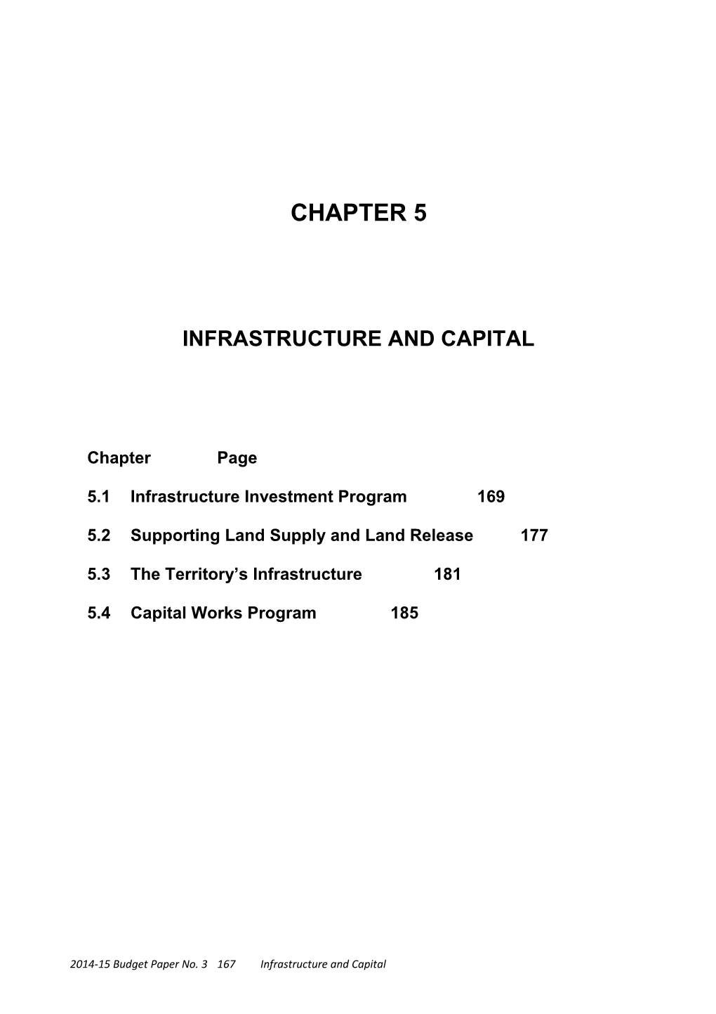 Chapter 5: Infrastructure and Capital