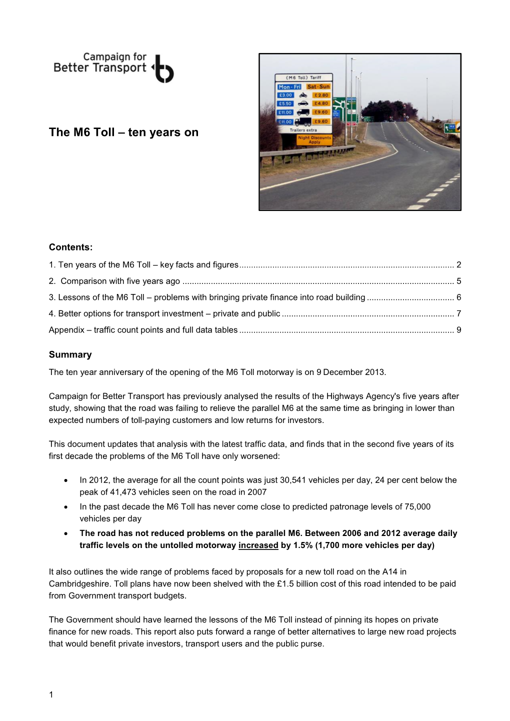 The M6 Toll – Ten Years On