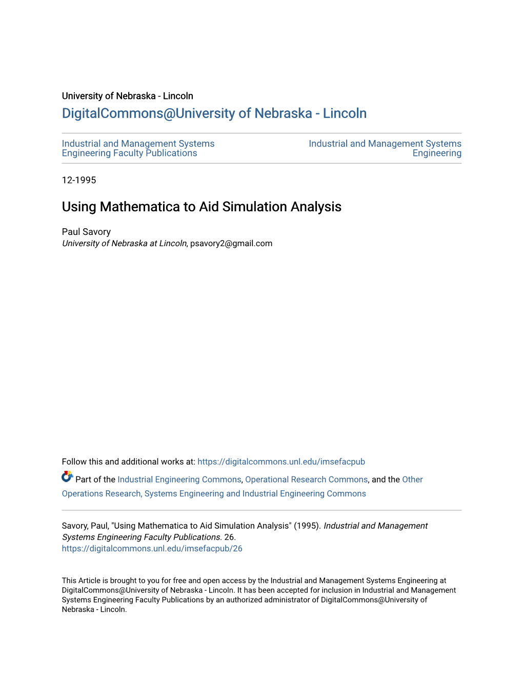 Using Mathematica to Aid Simulation Analysis