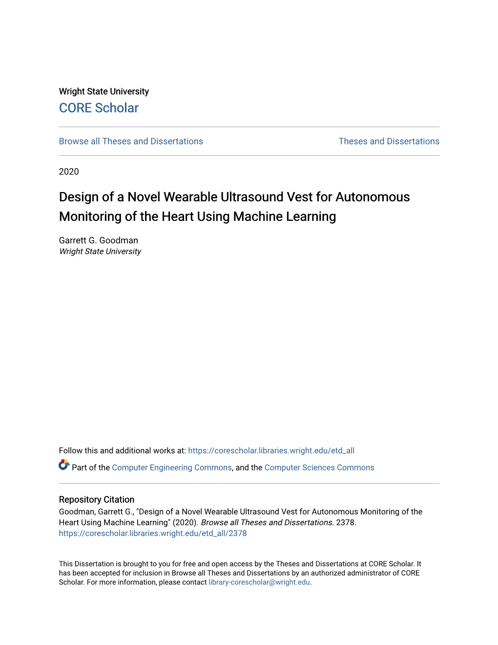 Design of a Novel Wearable Ultrasound Vest for Autonomous Monitoring of the Heart Using Machine Learning