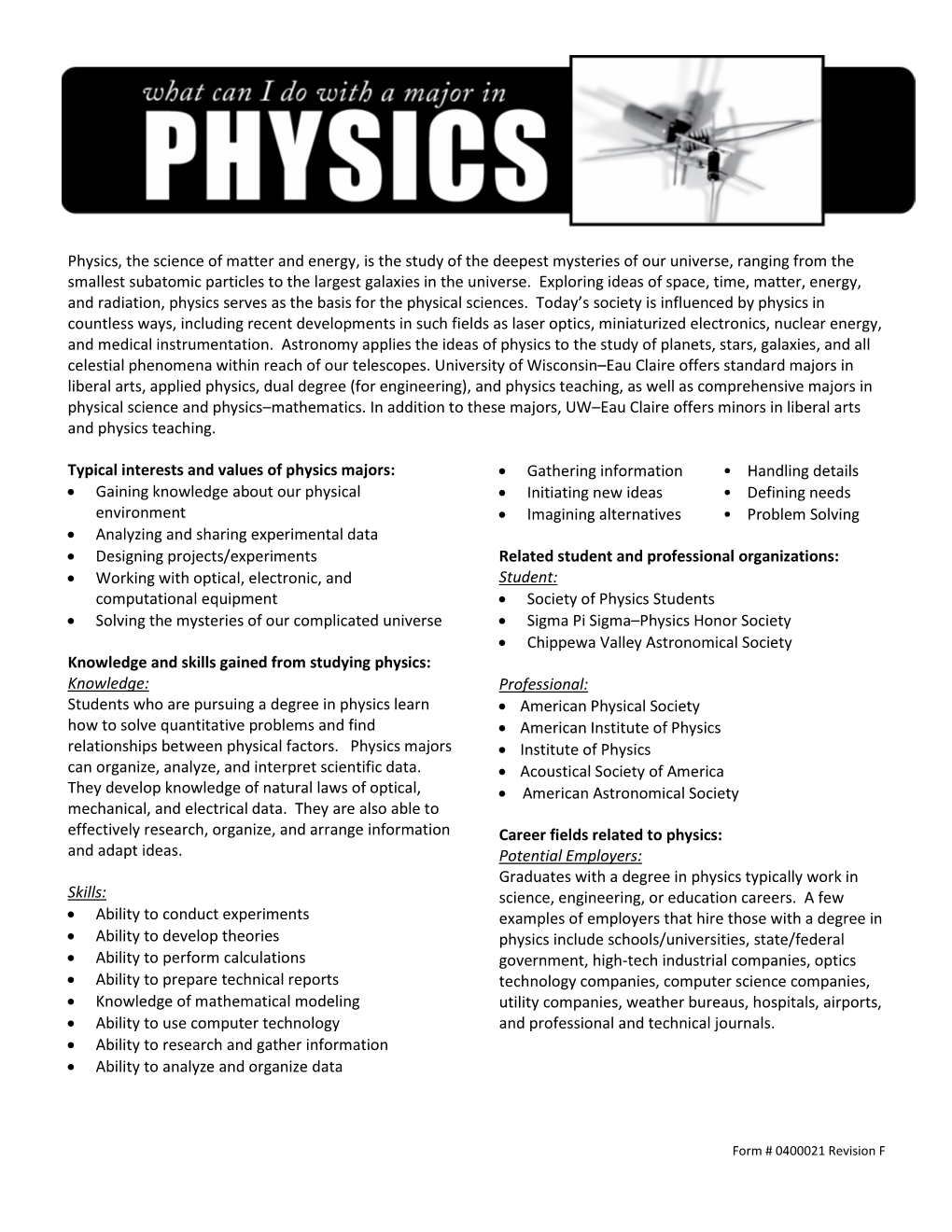 What Can I Do with a Major in Physics