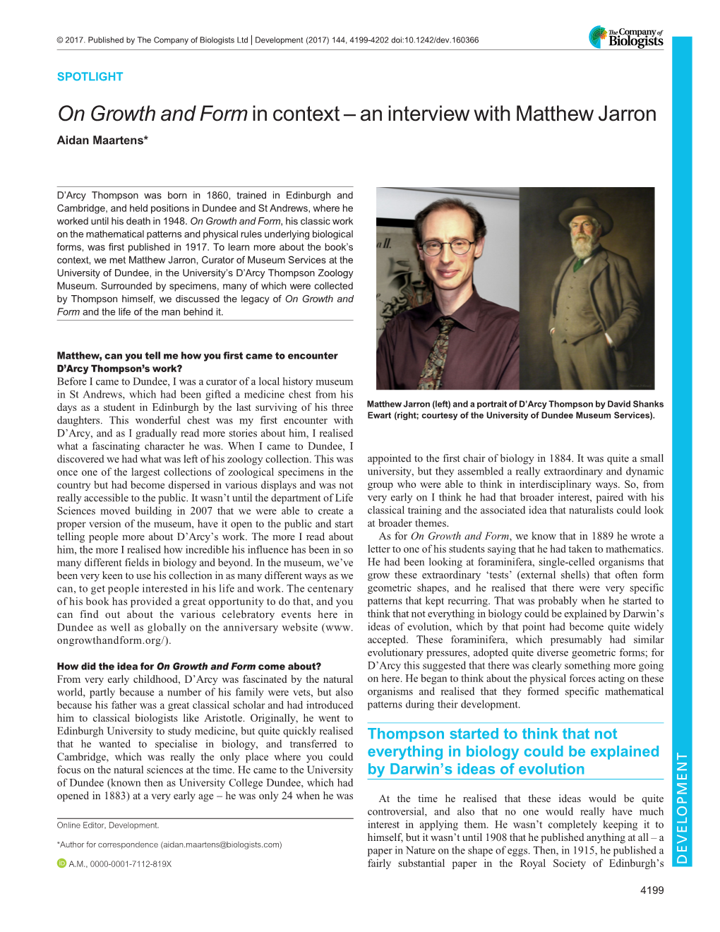 An Interview with Matthew Jarron Aidan Maartens*