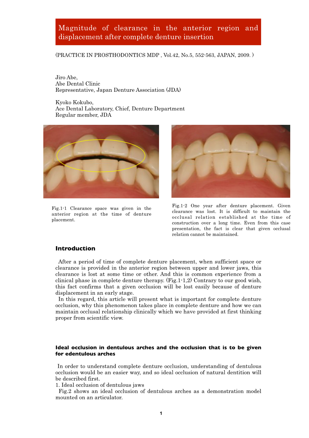 Anterior Clearance Report