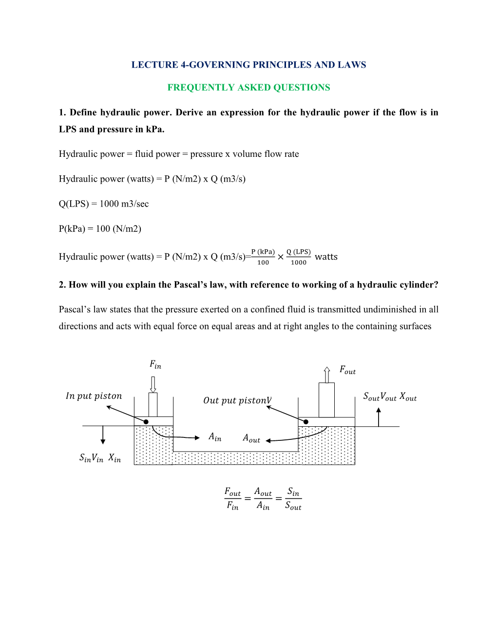 FAQ-Lecture 4