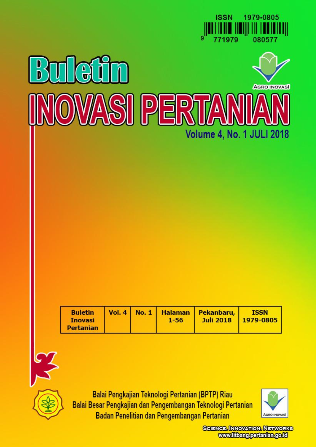 Buletin Inovasi Pertanian Volume 4 Nomor 1 Juli 2018