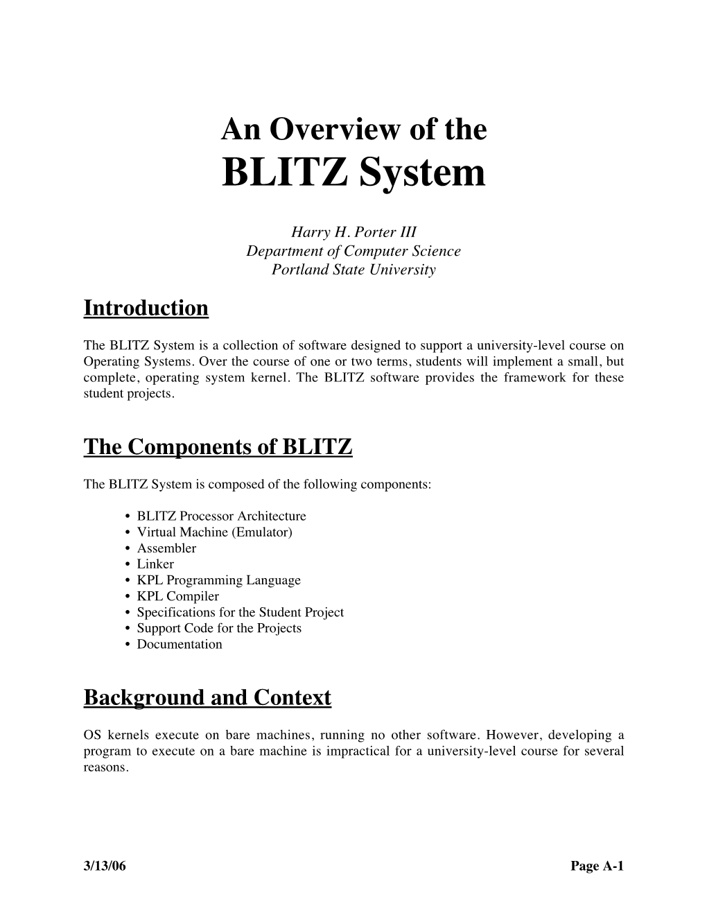 BLITZ System