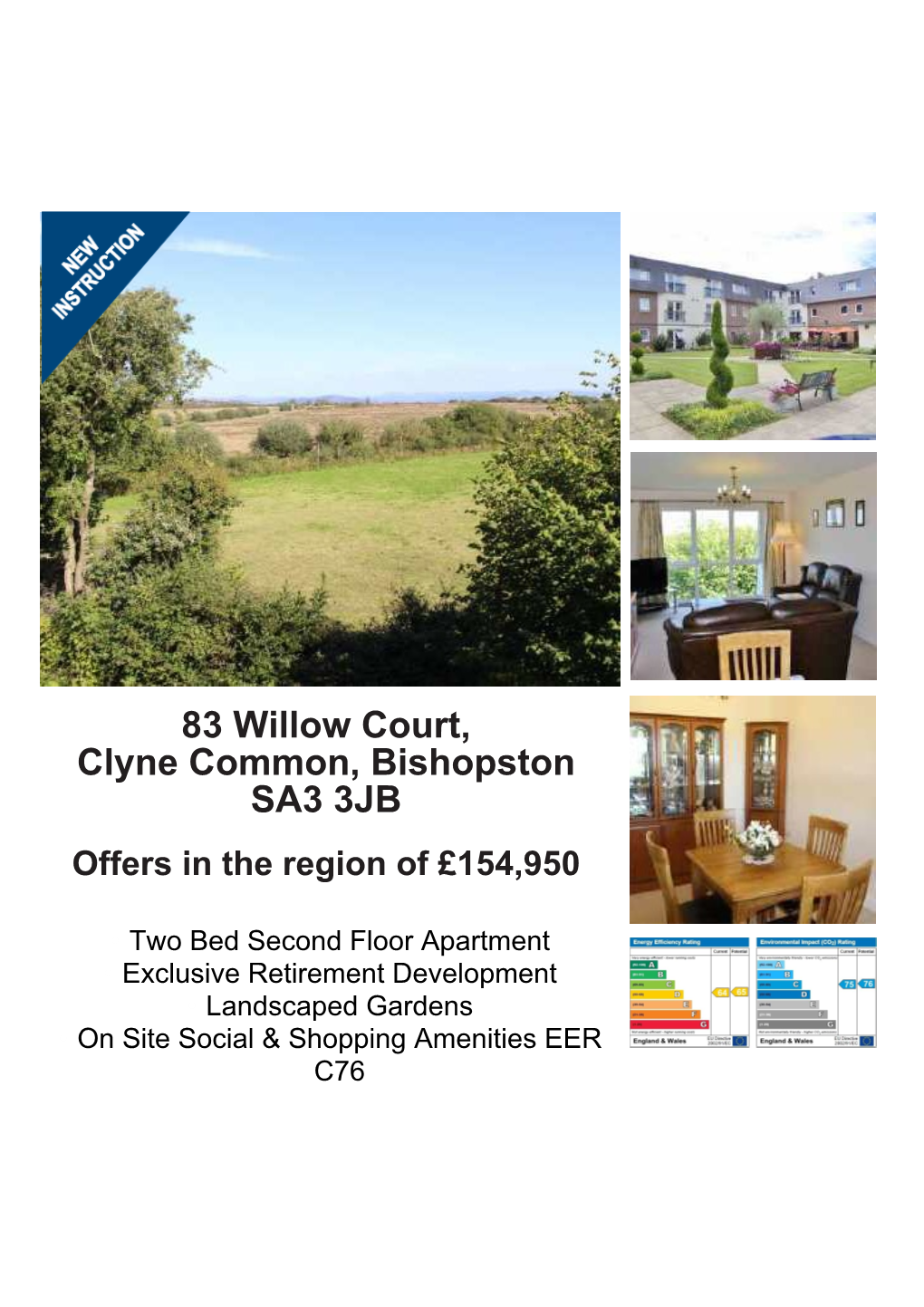 83 Willow Court, Clyne Common, Bishopston SA3 3JB Offers in the Region of £154,950