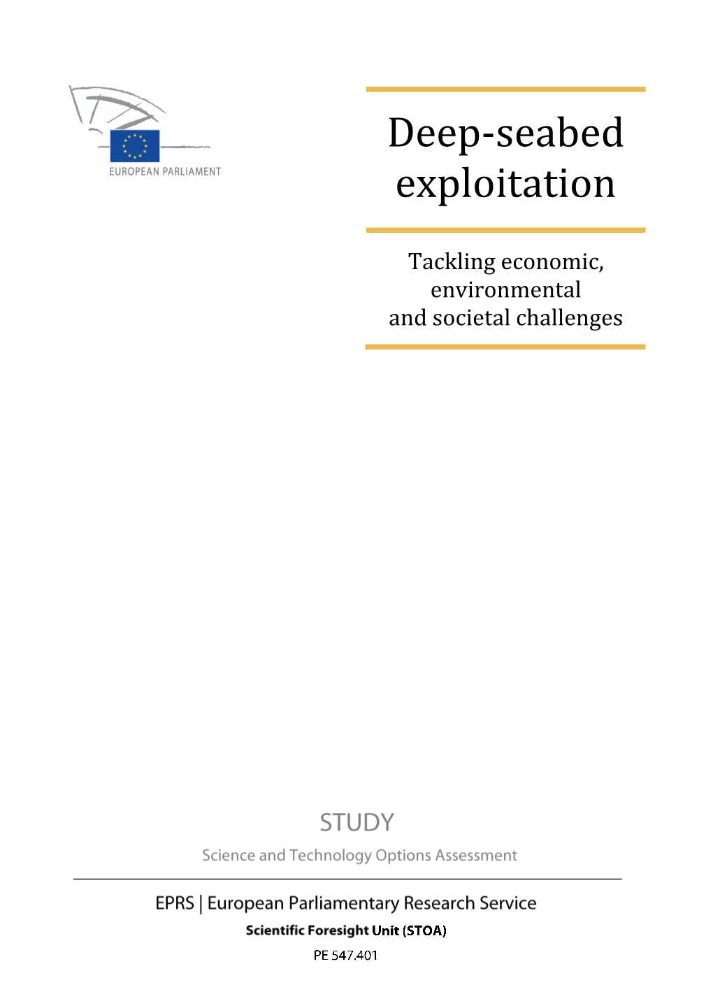 STOA Study 'Technology Options for Deep-Seabed Exploitation'