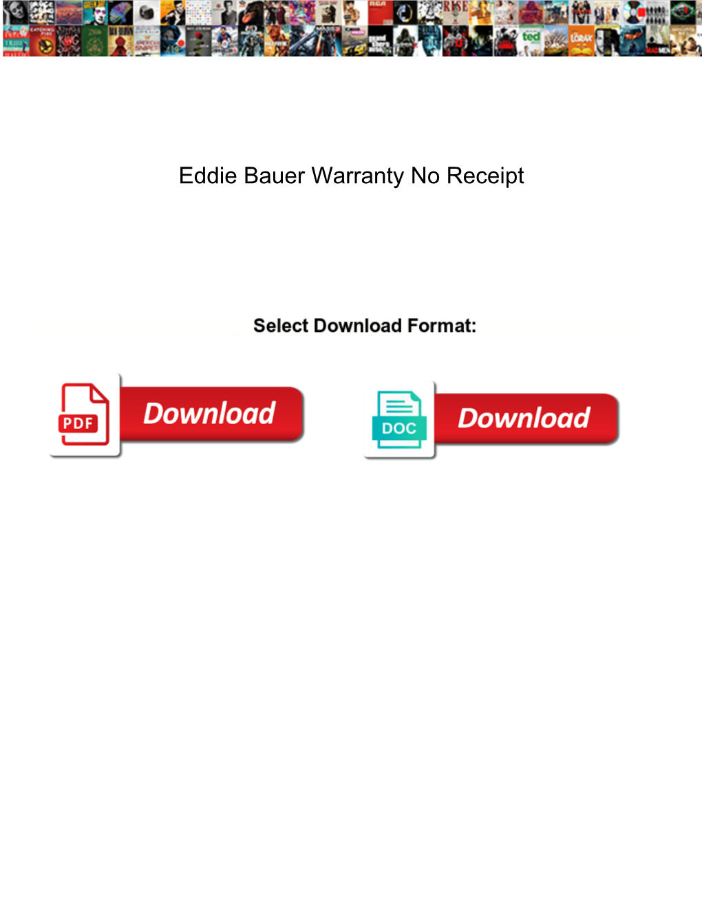 Eddie Bauer Warranty No Receipt