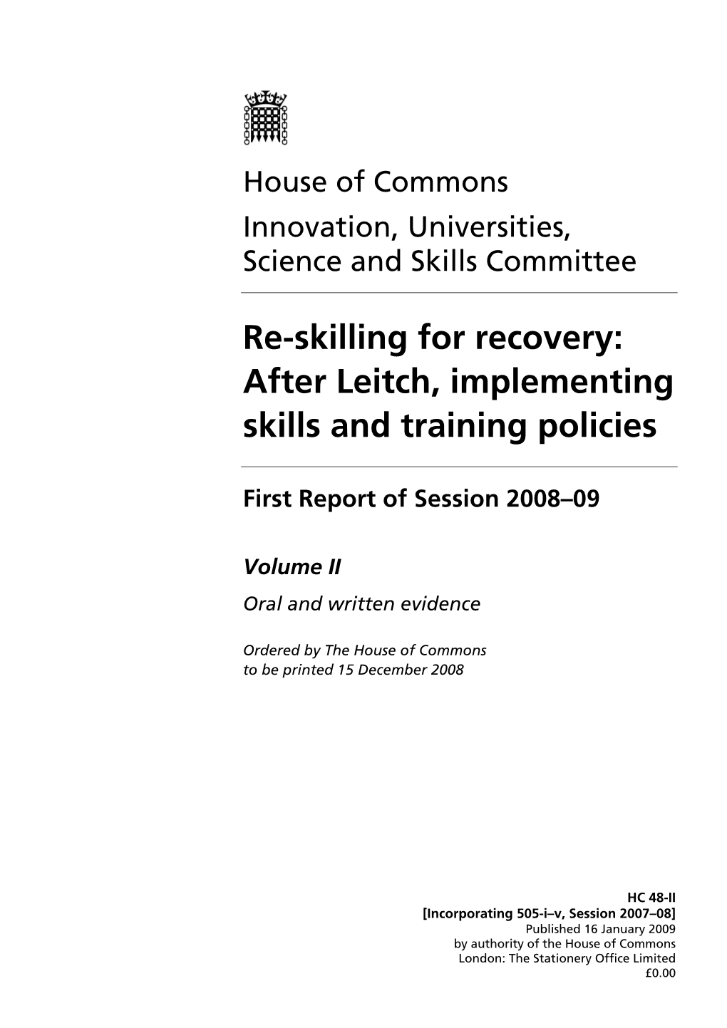 After Leitch, Implementing Skills and Training Policies