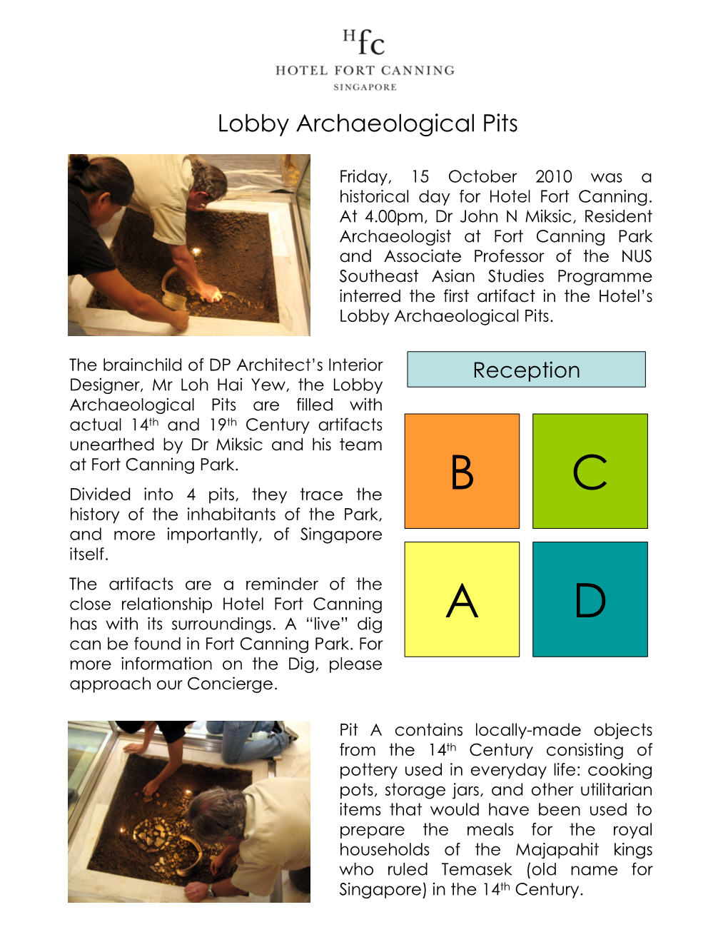 Lobby Archaeological Pits