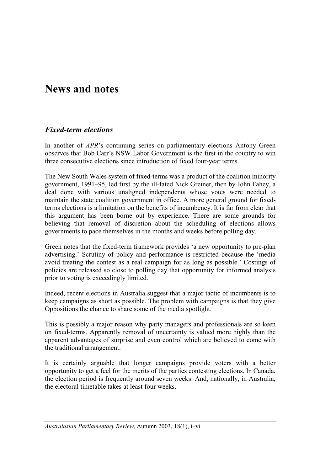 News and Notes