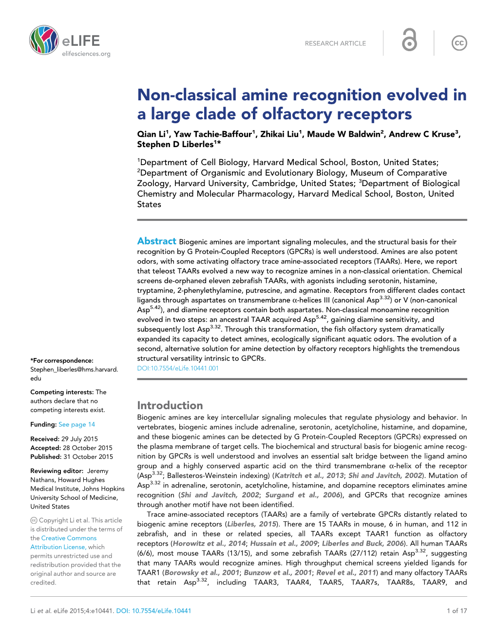 Non-Classical Amine Recognition Evolved in a Large Clade Of