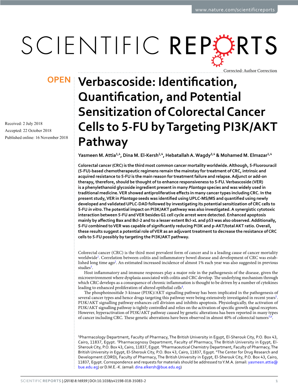 Verbascoside: Identification, Quantification, and Potential