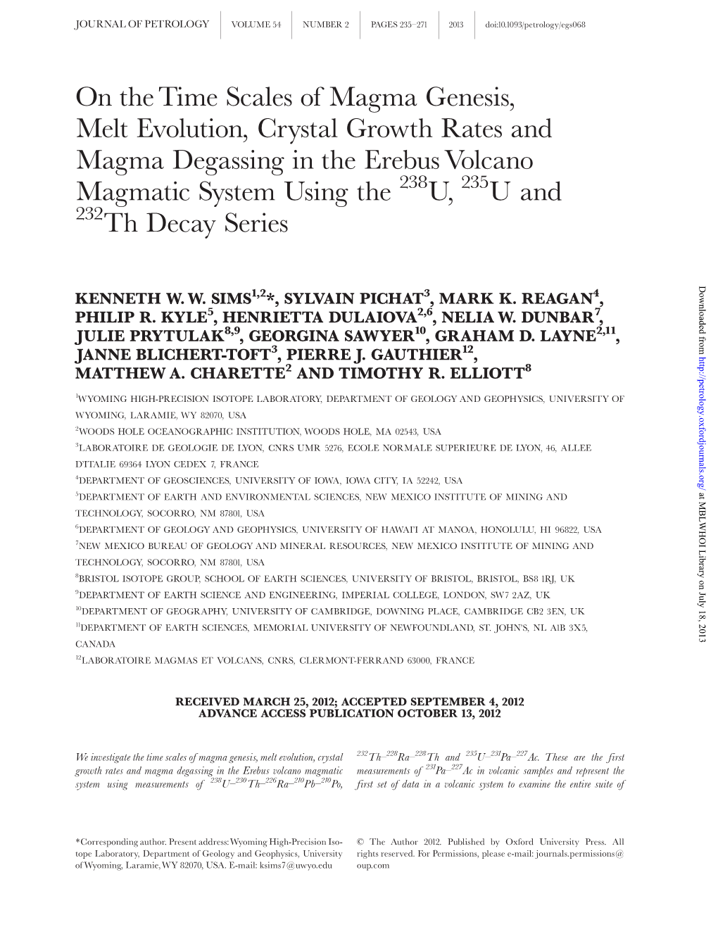 On the Time Scales of Magma Genesis, Melt Evolution, Crystal