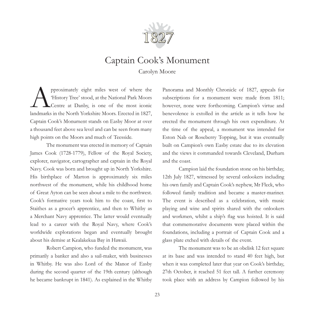 1827 Captain Cook's Monument