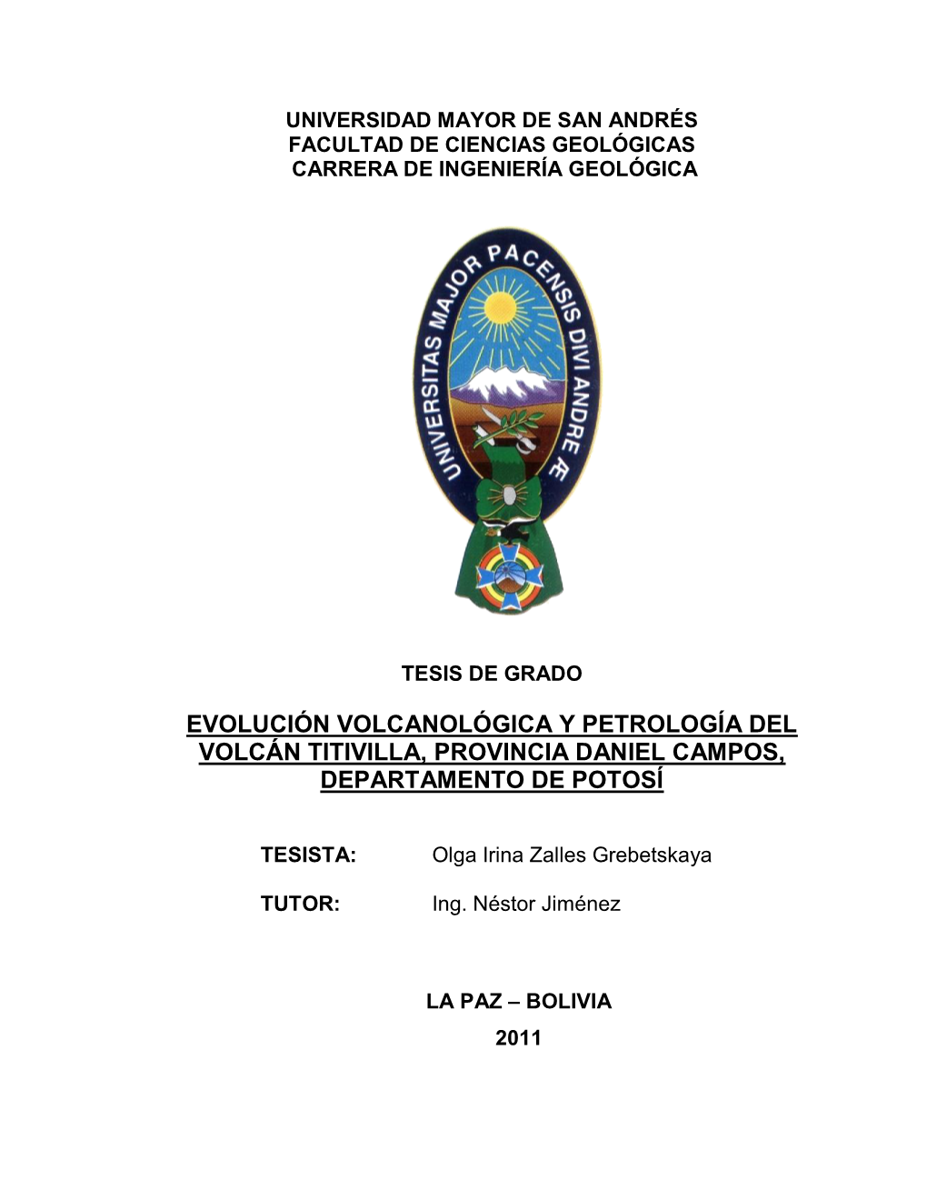 Evolucion Volcanologica Y Petrologia Del Volcan Titivilla 2011