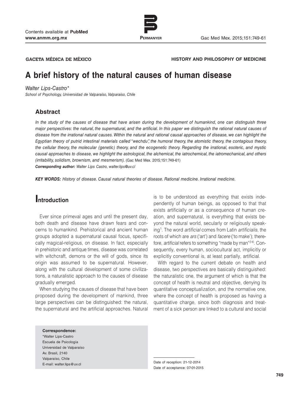 A Brief History of the Natural Causes of Human Disease