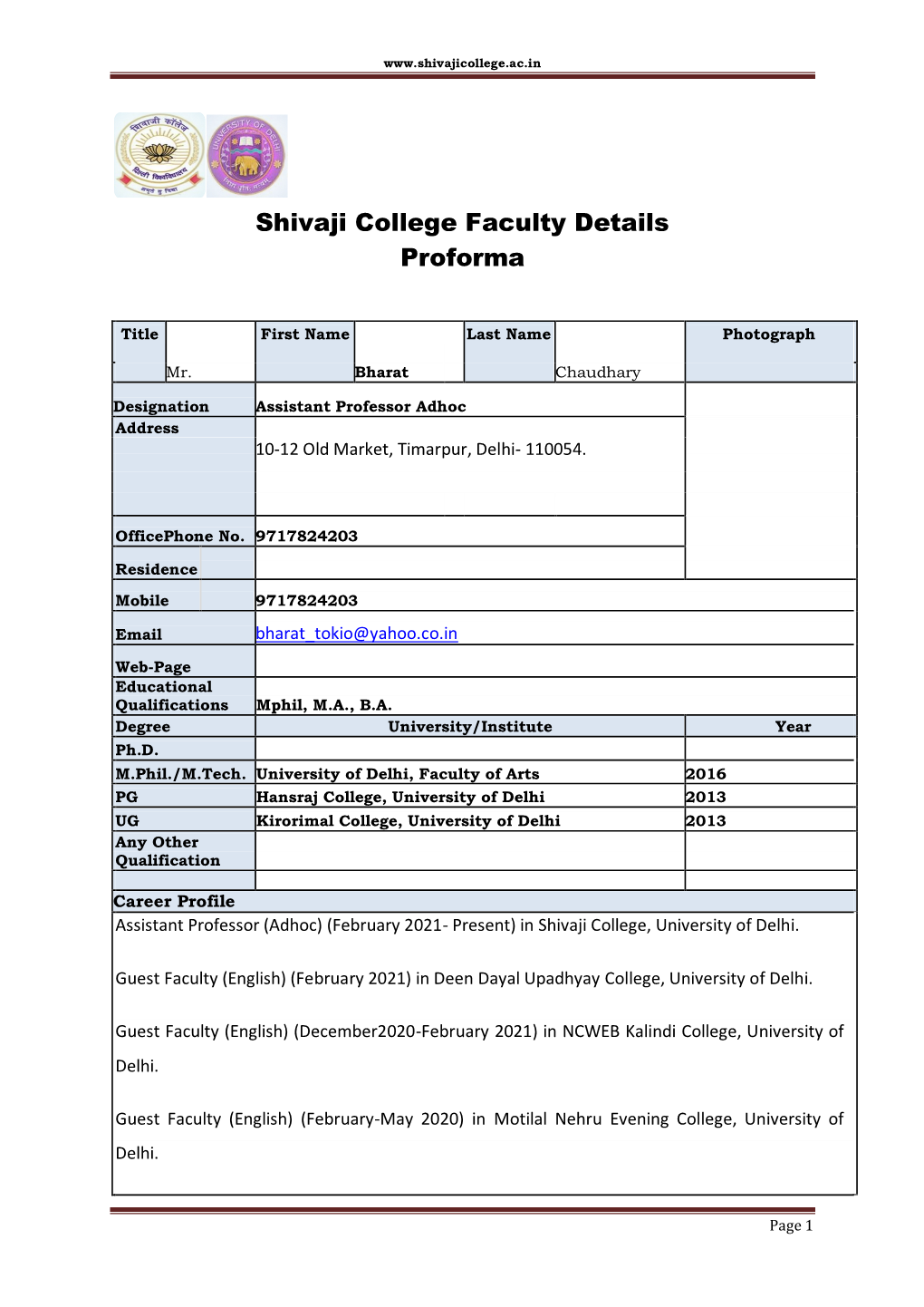 Curriculum Vitae