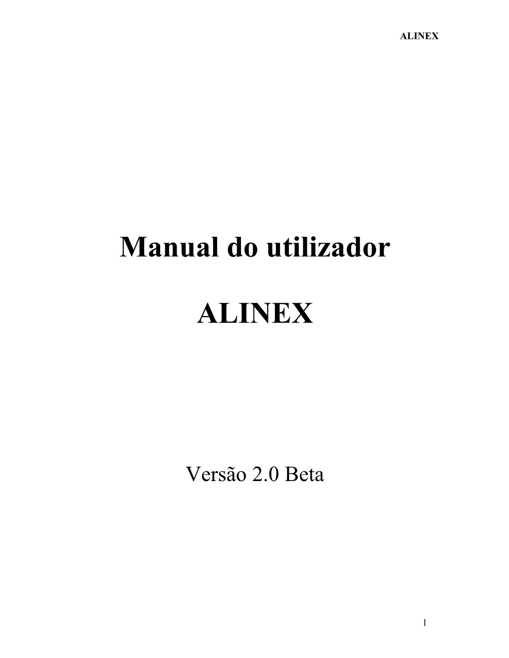 Manual Do Utilizador ALINEX