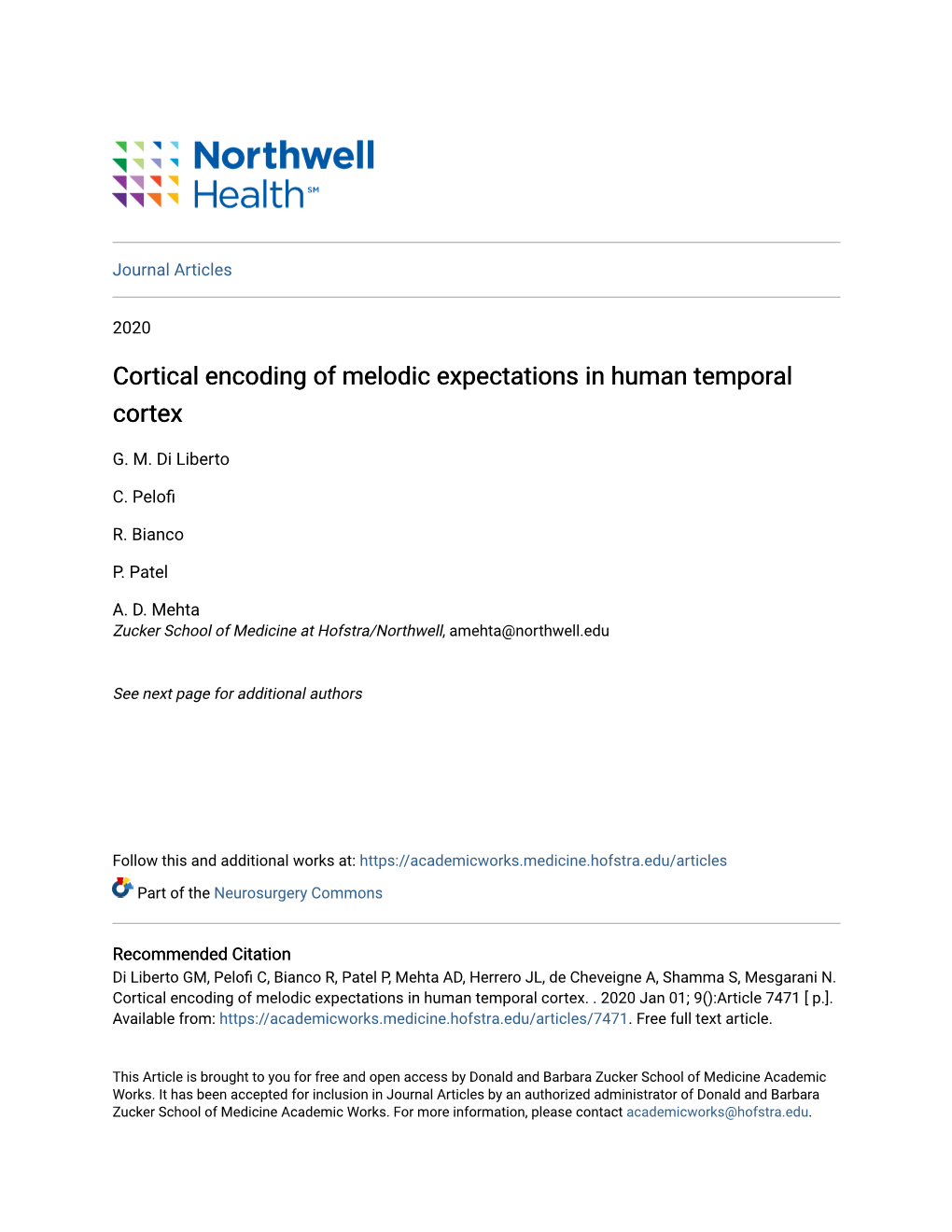 Cortical Encoding of Melodic Expectations in Human Temporal Cortex