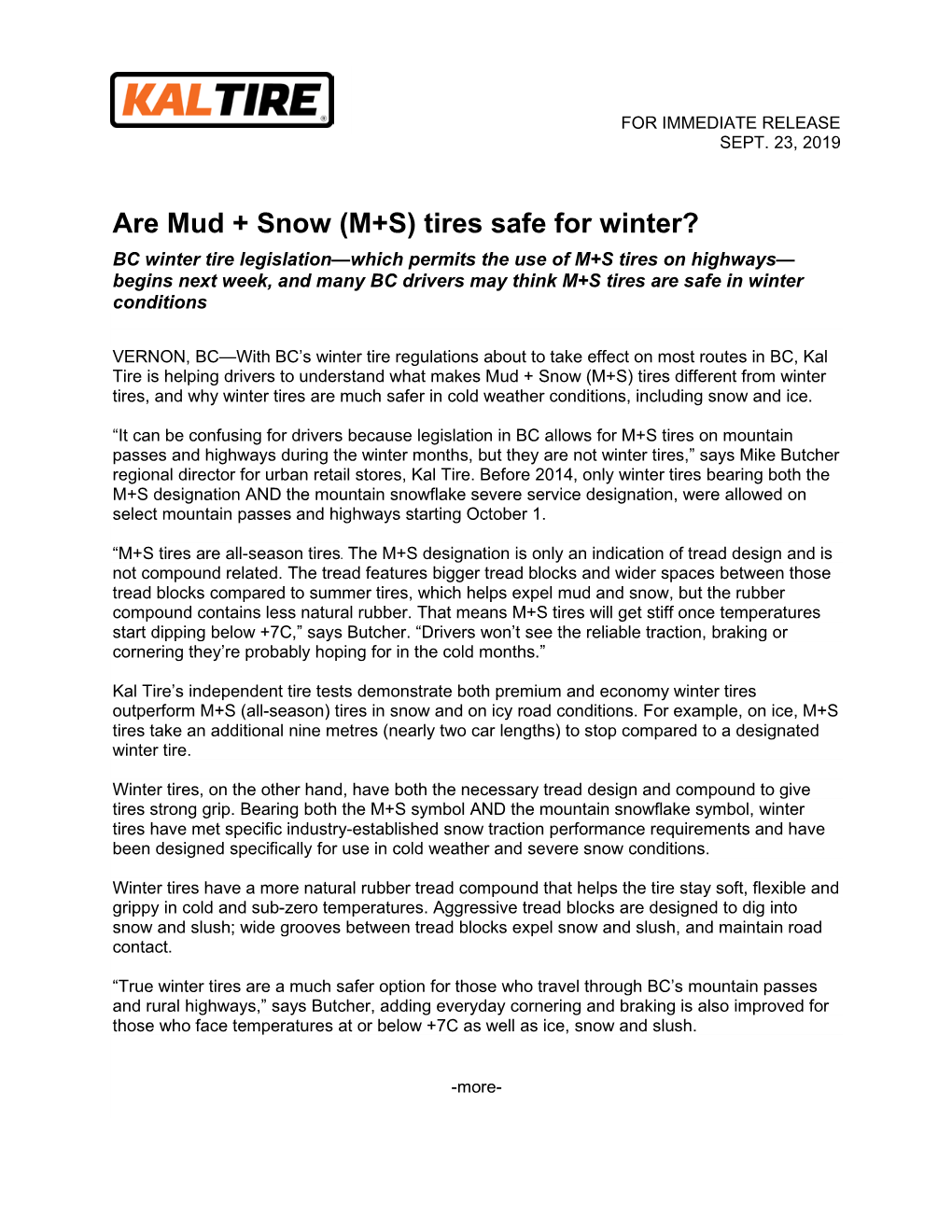 Are Mud + Snow (M+S) Tires Safe for Winter?