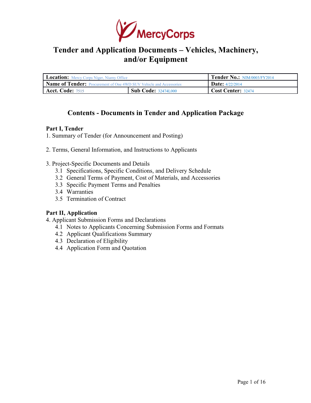 Tender Document Receipt s3