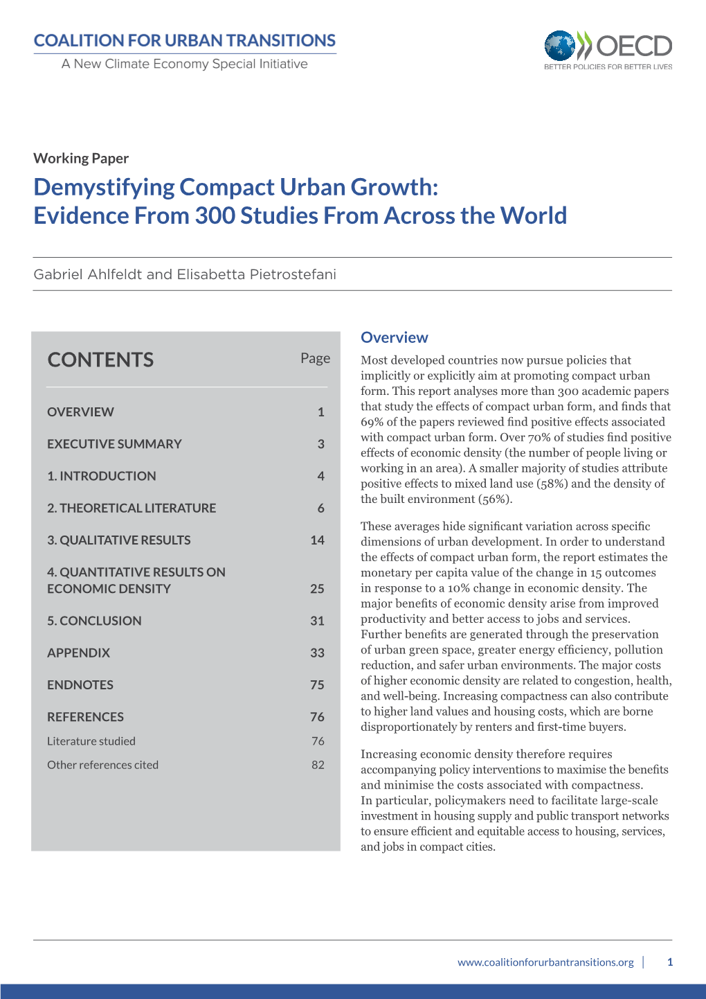 Demystifying Compact Urban Growth: Evidence from 300 Studies from Across the World