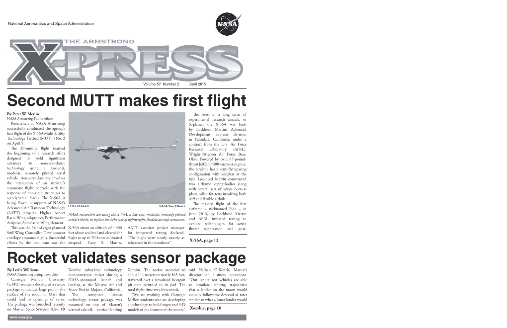 April 2015 Second MUTT Makes First Flight by Peter W