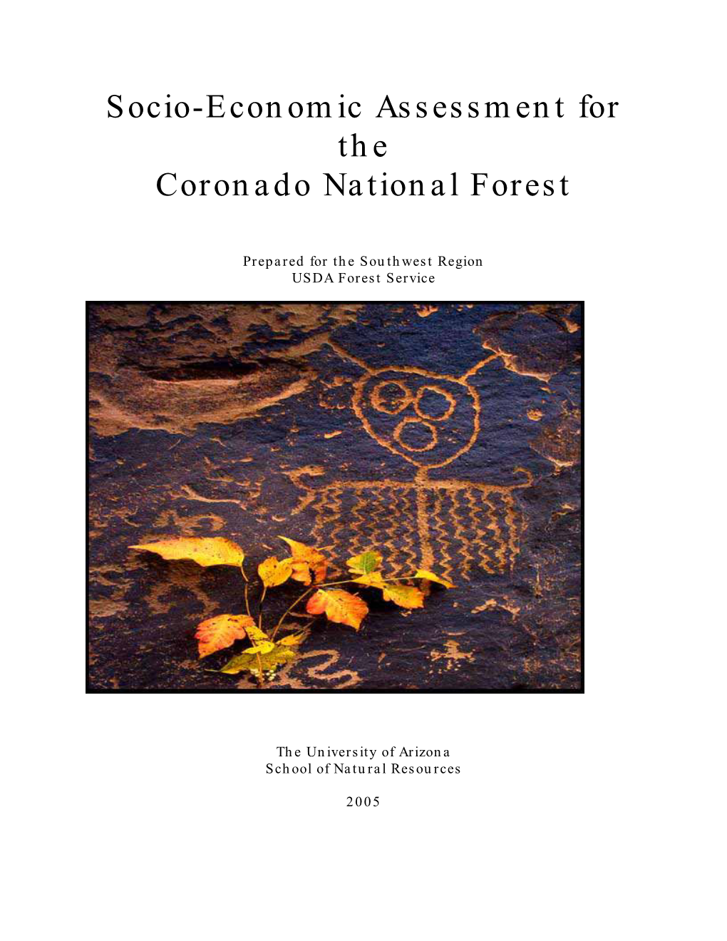 Socioeconomic Assessment for the Coronado National Forest