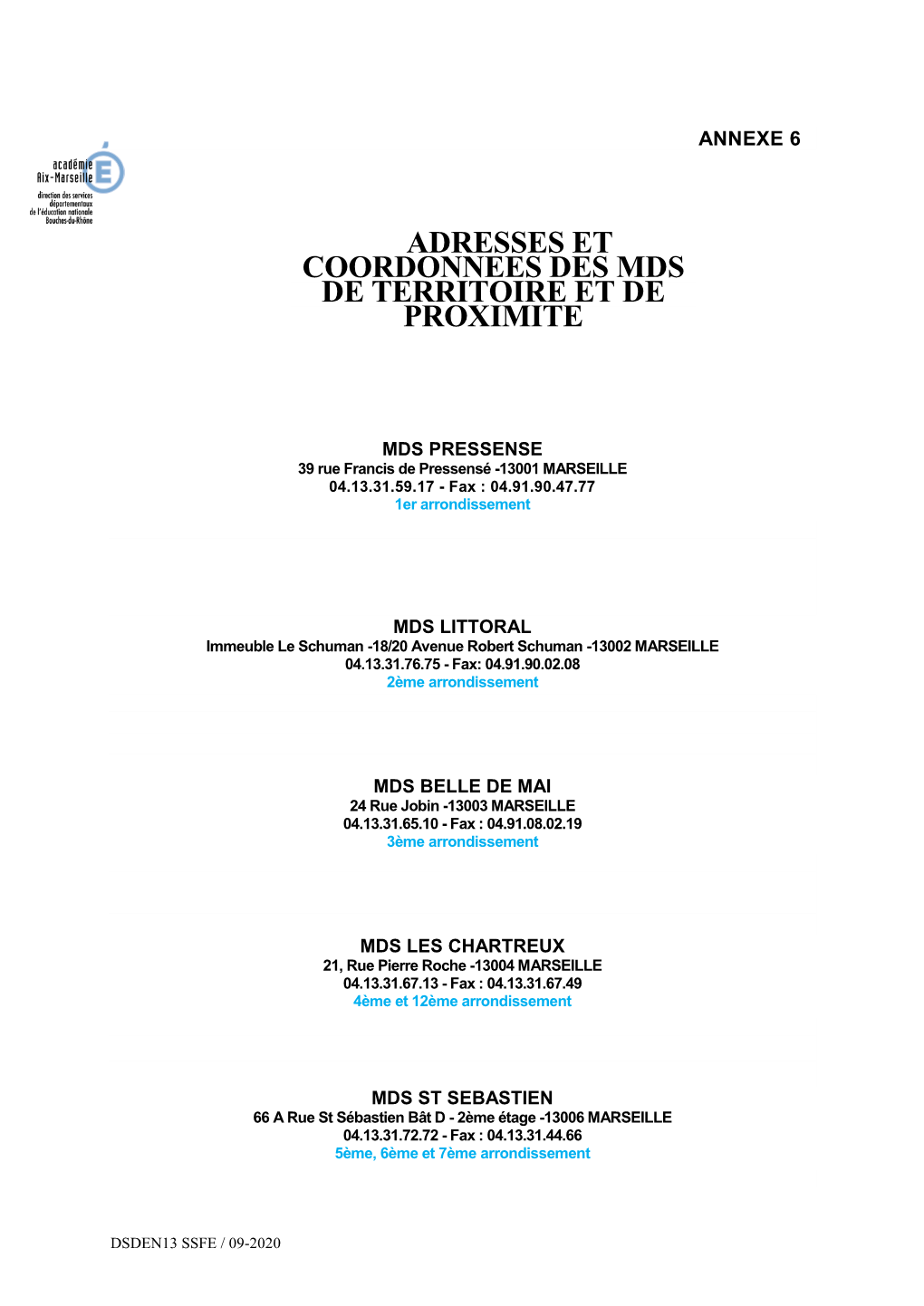 Adresses Et Coordonnees Des Mds De Territoire Et De Proximite