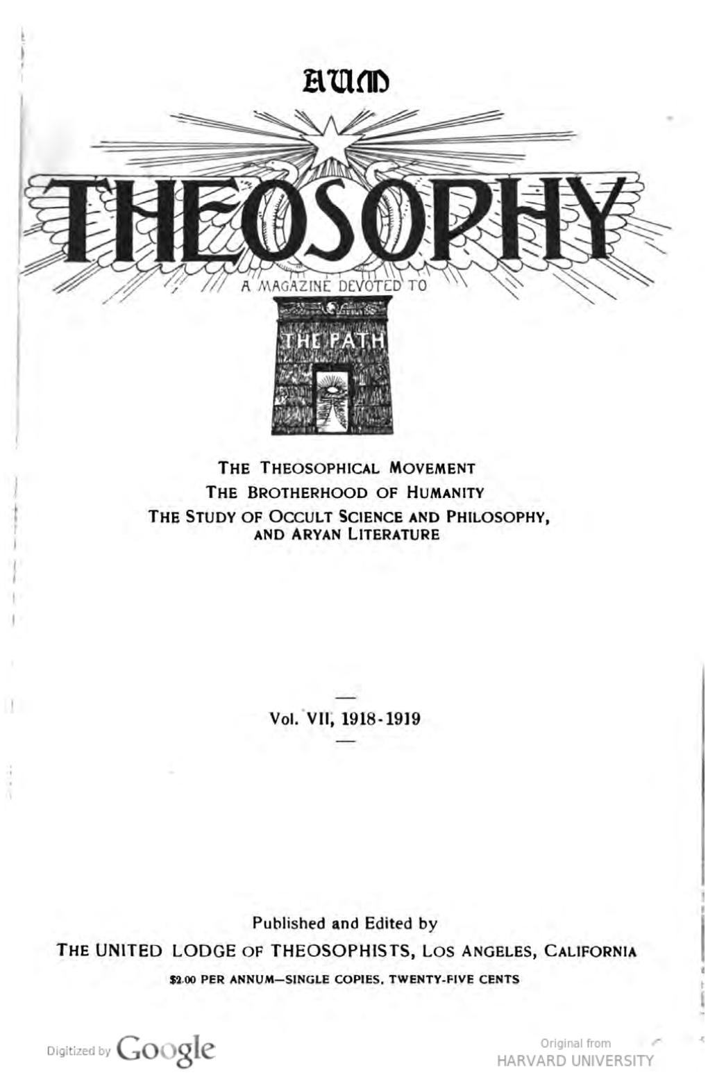 Theosophy V7 1918-1919