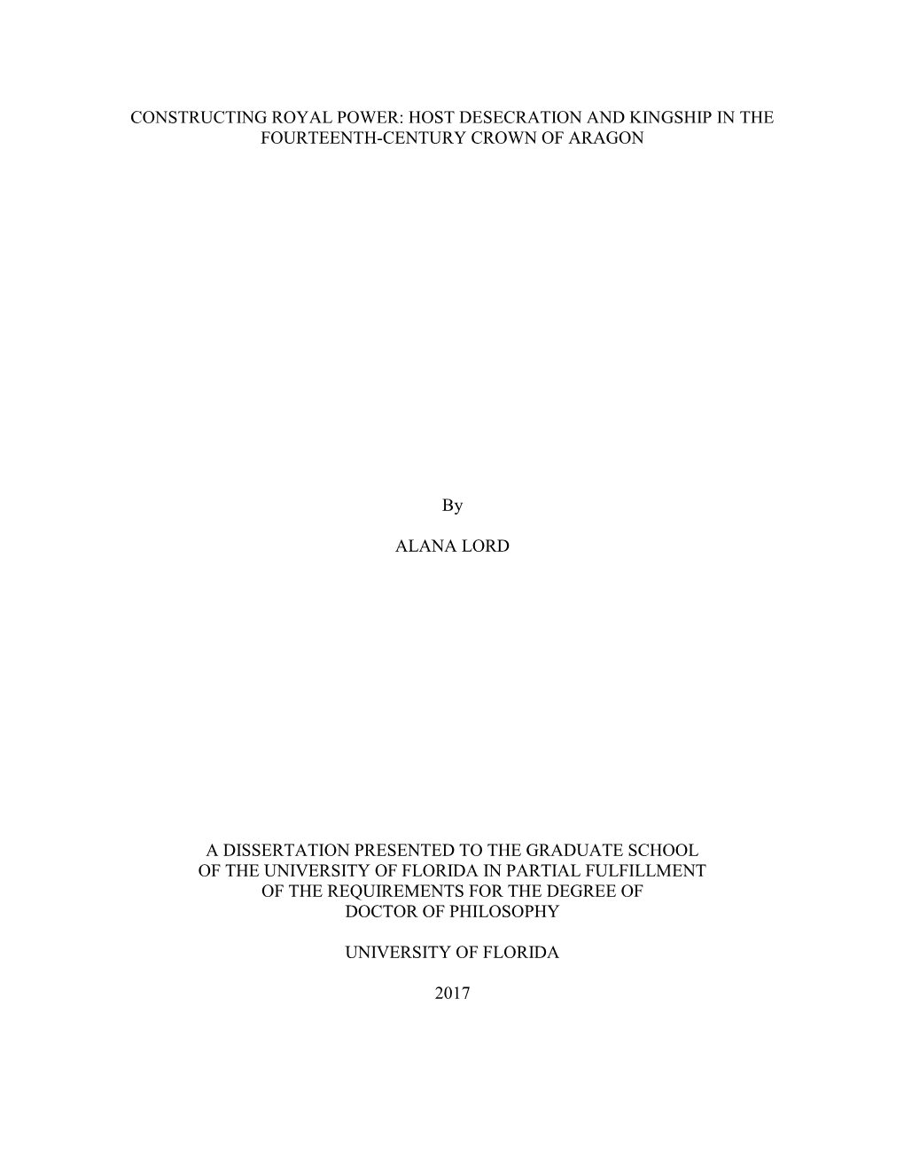 University of Florida Thesis Or Dissertation Formatting