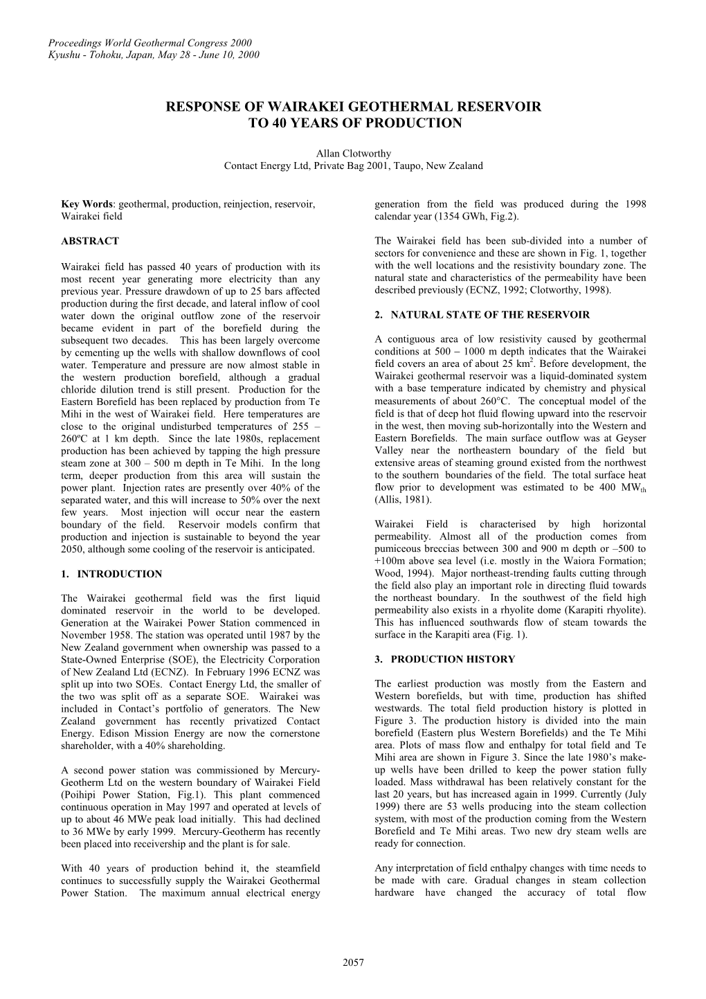 Response of Wairakei Geothermal Reservoir to 40 Years of Production