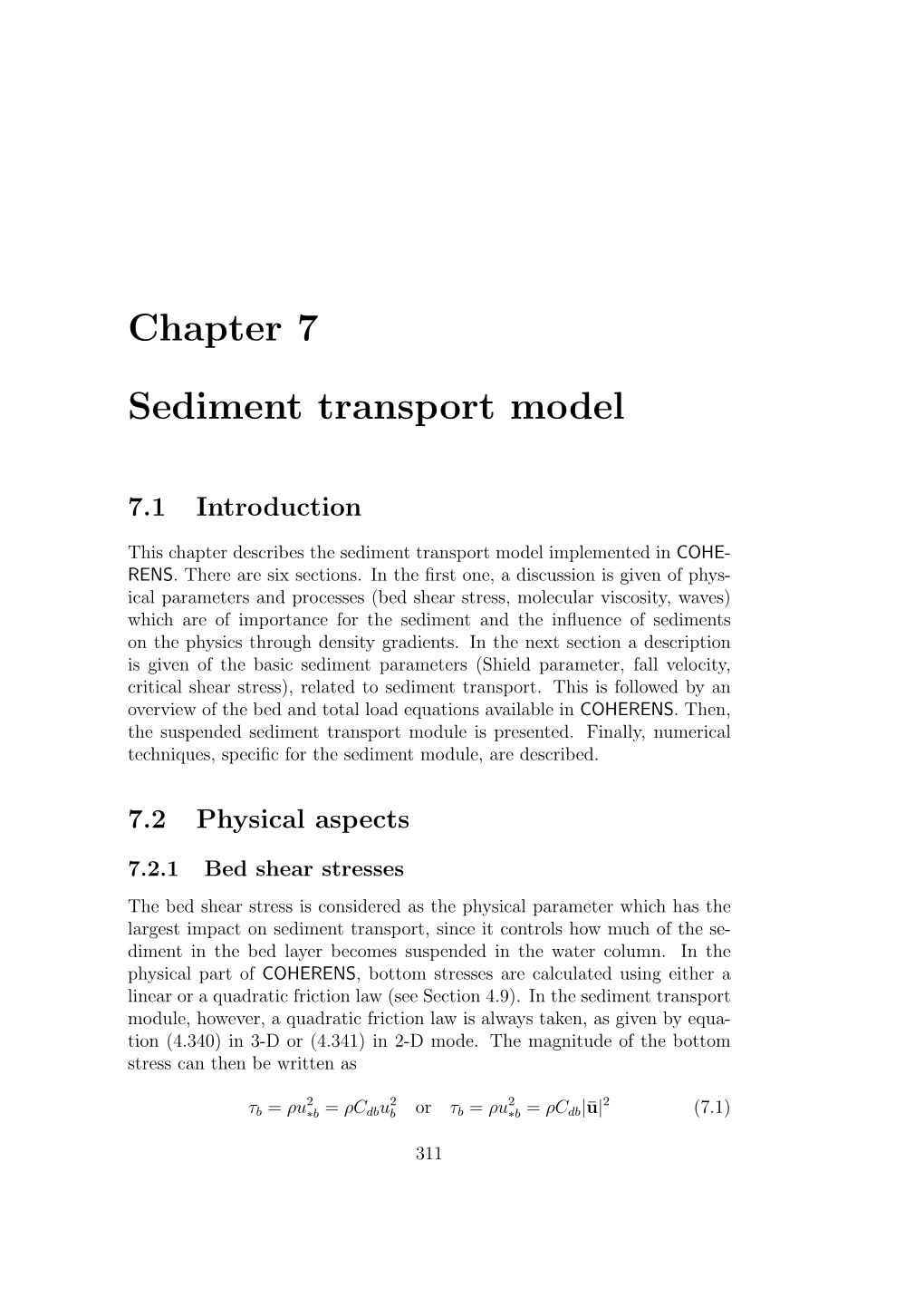 Chapter 7 Sediment Transport Model