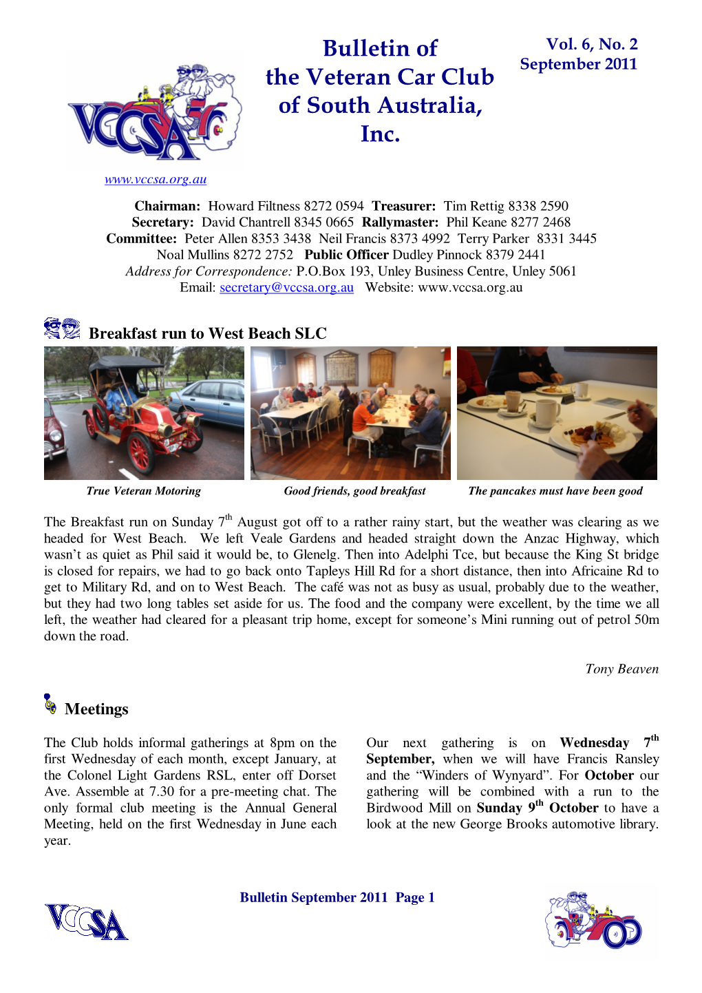 Bulletin of the Veteran Car Club of South Australia, Inc