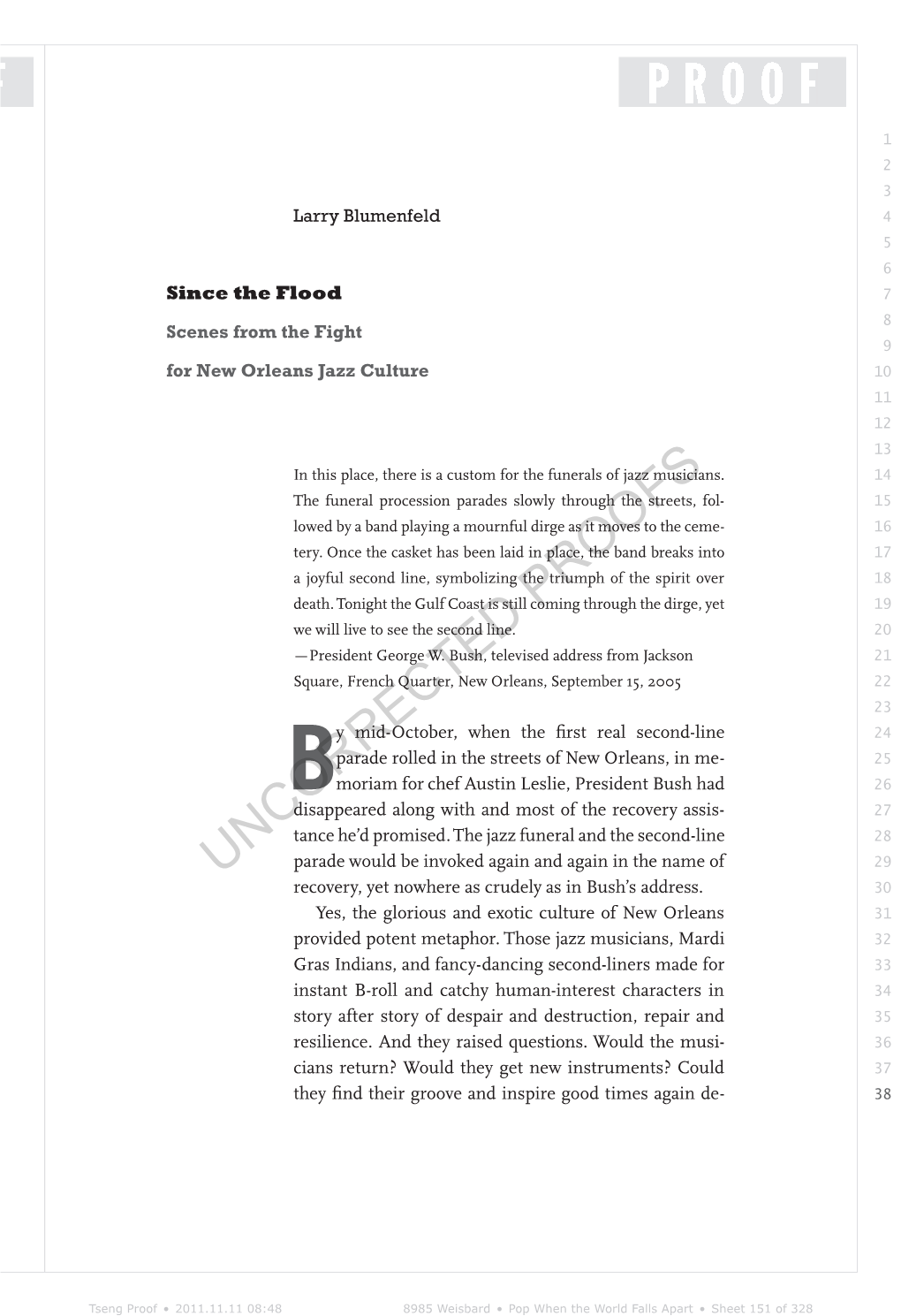 Pop When the World Falls Apart • Sheet 150 of 328 Tseng Proof • 2011.11.11 08:48 8985 Weisbard • Pop When the World Falls Apart • Sheet 151 of 328 PROOF