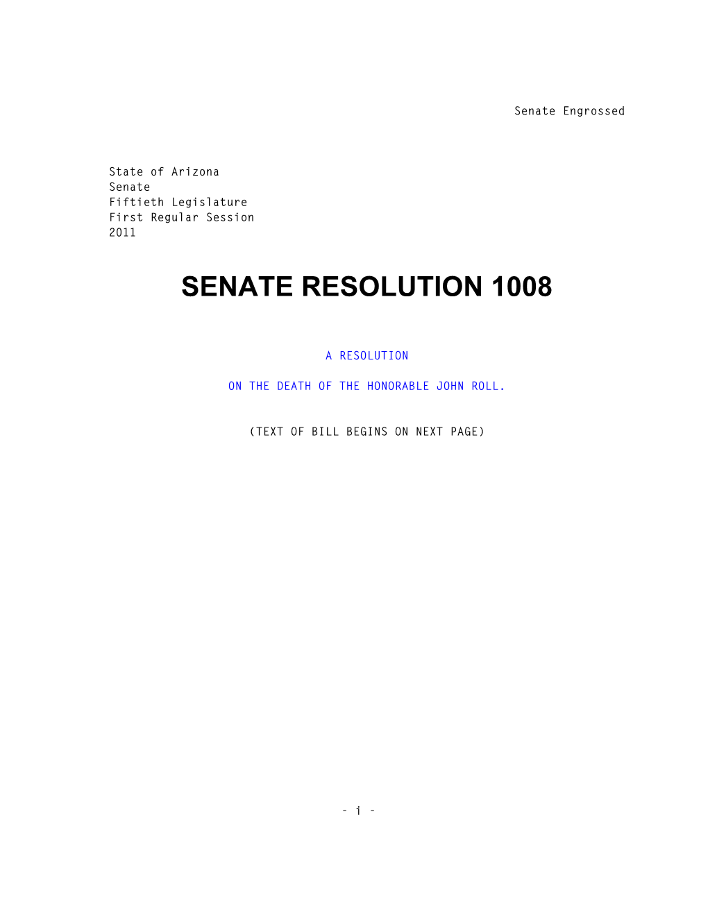 Senate Resolution 1008