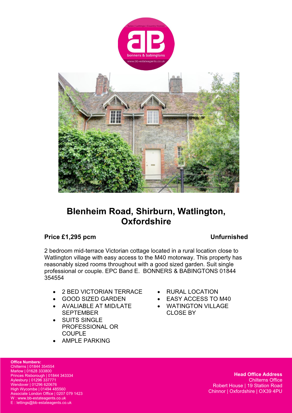 Blenheim Road, Shirburn, Watlington, Oxfordshire