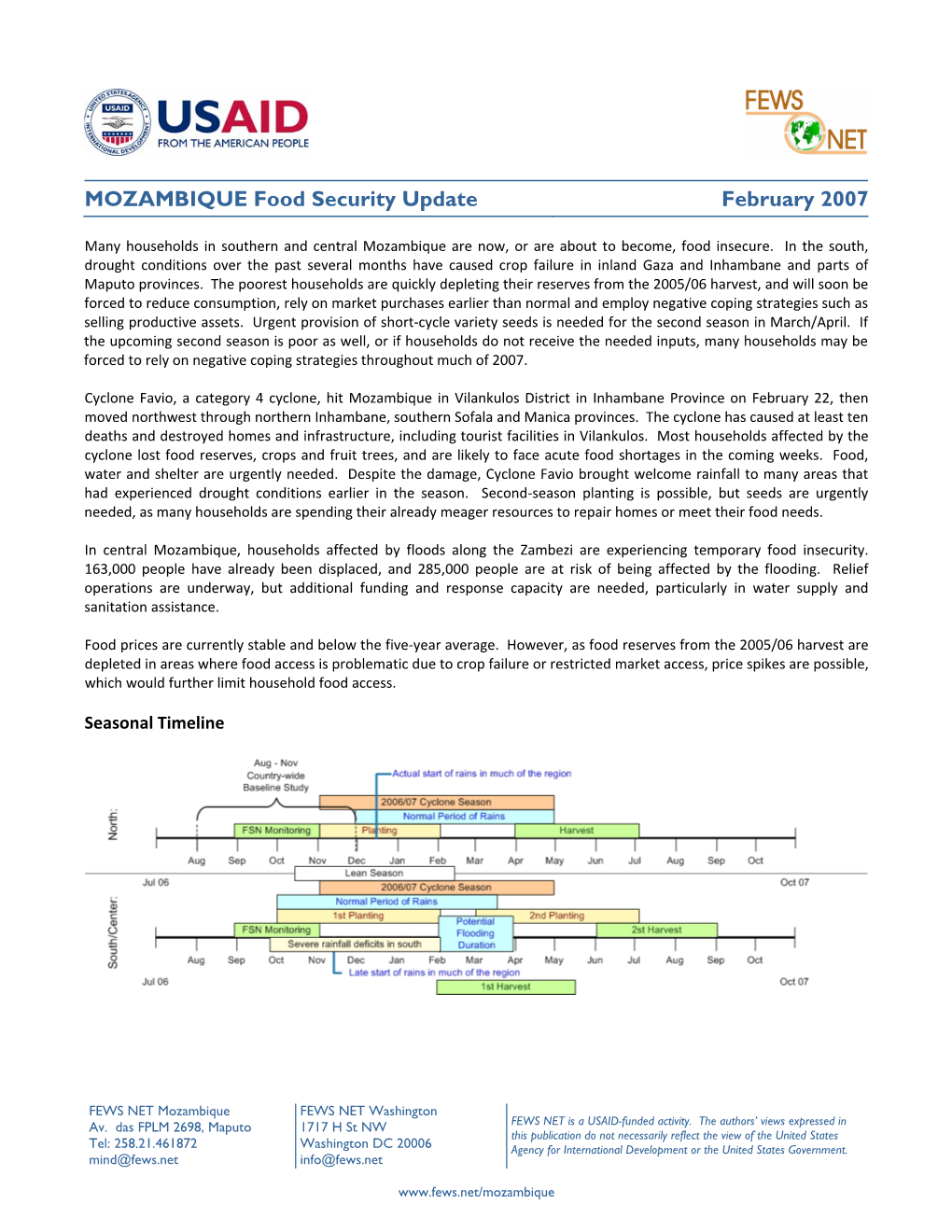 Mozambique Food Security Update, February 2007