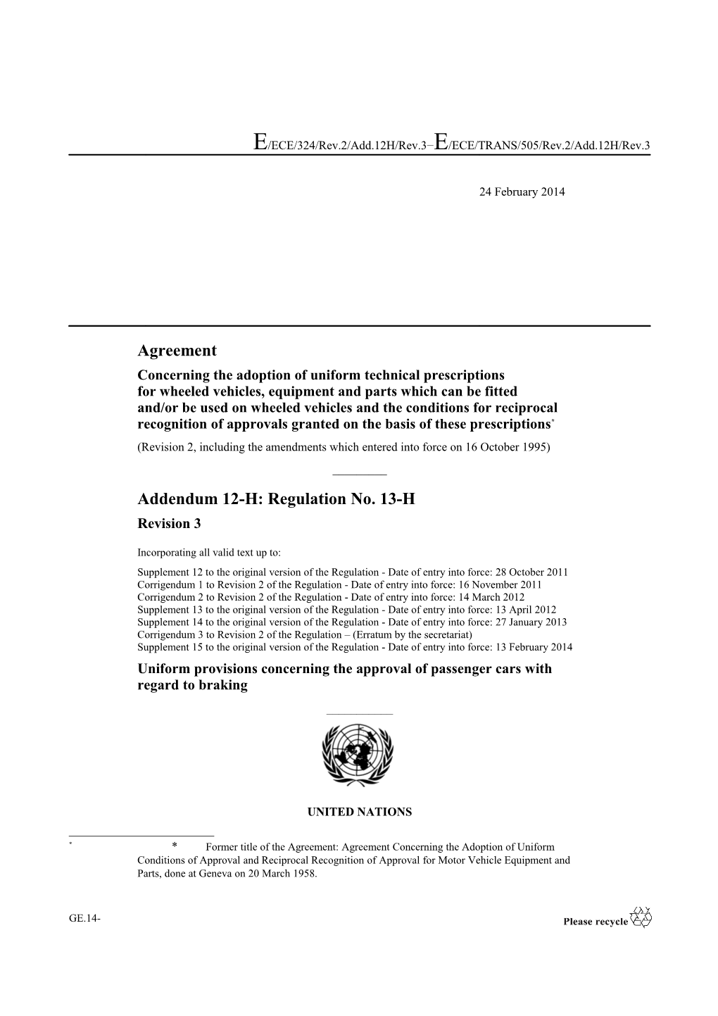 Revision 2, Including the Amendments Which Entered Into Force on 16 October 1995