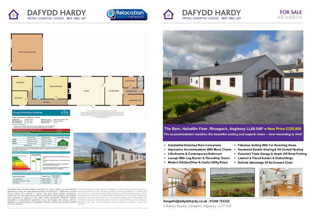 The Barn, Hafodllin Fawr, Rhosgoch, Anglesey LL66 0AP New Price