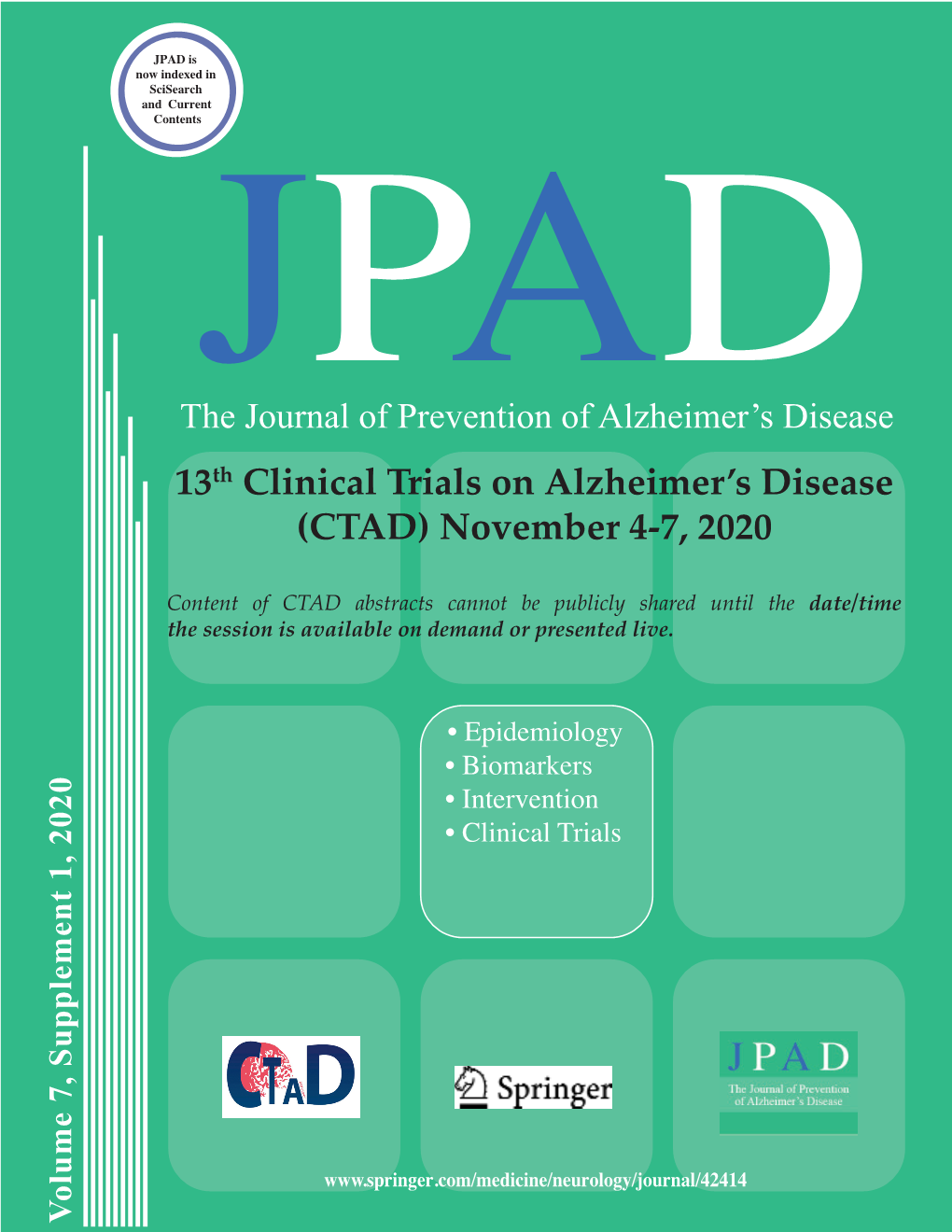 13Th Clinical Trials on Alzheimer's Disease (CTAD) November 4-7, 2020