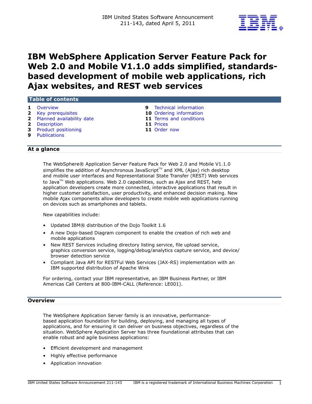 IBM Websphere Application Server Feature Pack for Web 2.0 And