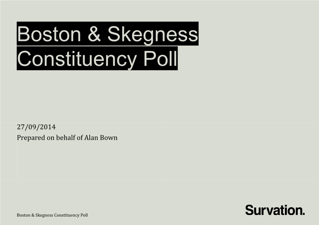 Boston & Skegness Constituency Poll