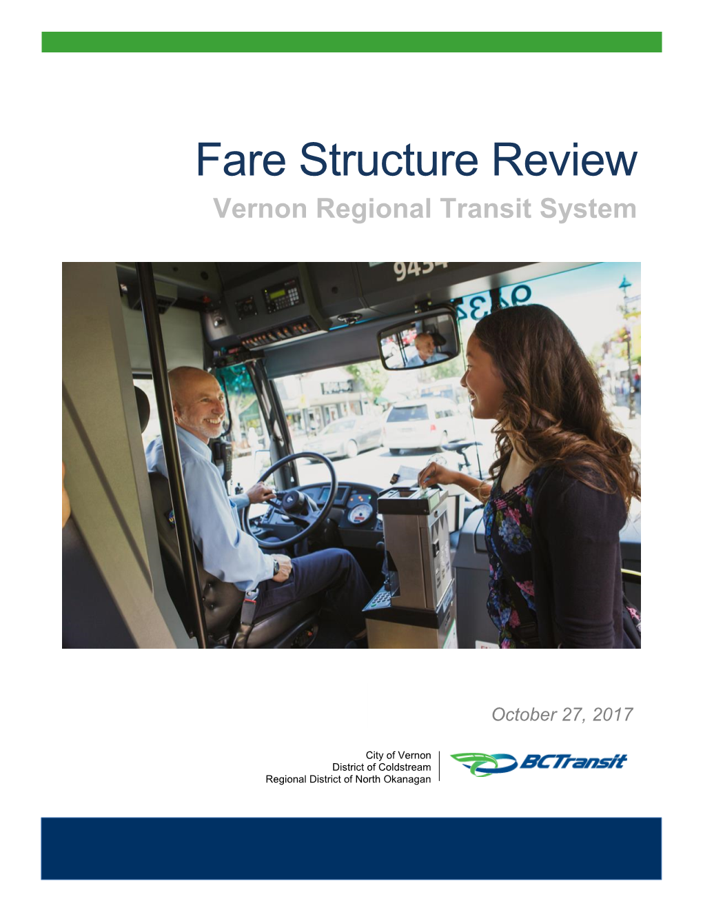Fare Structure Review Vernon Regional Transit System