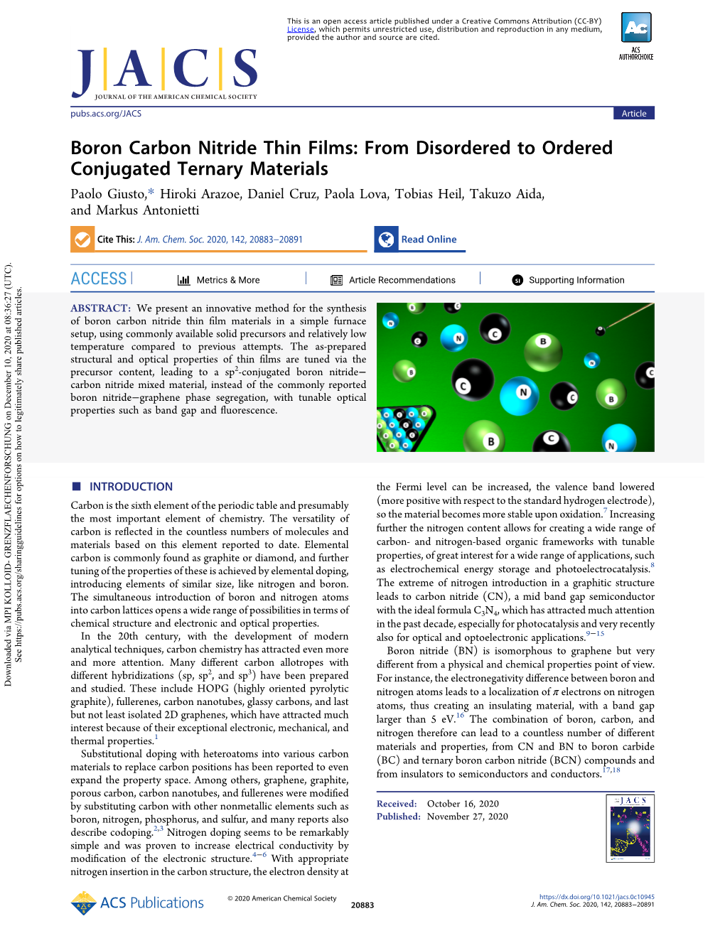 Boron Carbon Nitride Thin Films