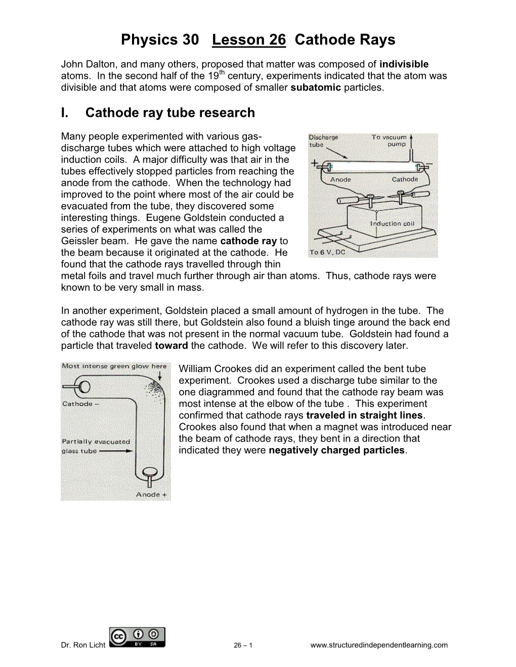 I. Cathode Ray Tube Research